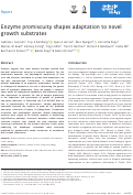 Cover page: Enzyme promiscuity shapes adaptation to novel growth substrates.