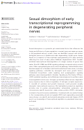 Cover page: Sexual dimorphism of early transcriptional reprogramming in degenerating peripheral nerves.