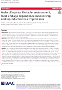 Cover page: Aedes albopictus life table: environment, food, and age dependence survivorship and reproduction in a tropical area