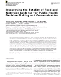 Cover page: Integrating the Totality of Food and Nutrition Evidence for Public Health Decision Making and Communication