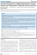 Cover page: Secreted Osteopontin Is Highly Polymerized in Human Airways and Fragmented in Asthmatic Airway Secretions