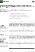 Cover page: An Oral Botanical Supplement Improves Small Intestinal Bacterial Overgrowth (SIBO) and Facial Redness: Results of an Open-Label Clinical Study.