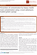 Cover page: Prevention of contamination by biopsy needle track contamination using a novel adriamycin-loaded gelatin sponge