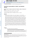 Cover page: Specificity of representations in infants' visual statistical learning.