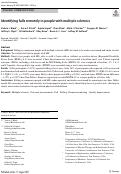 Cover page: Identifying falls remotely in people with multiple sclerosis