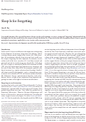 Cover page: Sleep Is for Forgetting