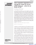 Cover page: Gene expression signatures as a therapeutic target for severe H7N9 influenza – what do we know so far?