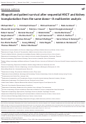 Cover page: Allograft and patient survival after sequential HSCT and kidney transplantation from the same donor—A multicenter analysis