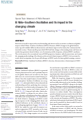 Cover page: El Niño–Southern Oscillation and its impact in the changing climate
