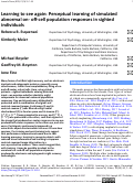 Cover page: Learning to see again: Perceptual learning of simulated abnormal on- off-cell population responses in sighted individuals