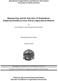 Cover page: Sequencing and the Success of Gradualism: Empirical Evidence from China's Agricultural Reform