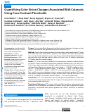 Cover page: Quantifying Color Vision Changes Associated With Cataracts Using Cone Contrast Thresholds
