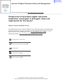 Cover page: Perspectives of Australian higher education leadership: convergent or divergent views and implications for the future?