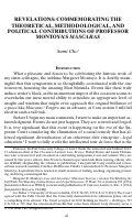 Cover page: REVELATIONS: COMMEMORATING THE THEORETICAL, METHODOLOGICAL, AND POLITICAL CONTRIBUTIONS OF PROFESSOR MONTOYA’S MÁSCARAS