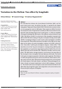 Cover page: Variation in the Holton–Tan effect by longitude