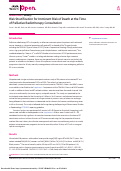 Cover page: Risk Stratification for Imminent Risk of Death at the Time of Palliative Radiotherapy Consultation