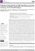 Cover page: Evaluation of Image Quality for High Heart Rates for Coronary Computed Tomographic Angiography with Advancement in CT Technology: The CONVERGE Registry.