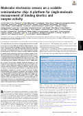 Cover page: Molecular electronics sensors on a scalable semiconductor chip: A platform for single-molecule measurement of binding kinetics and enzyme activity