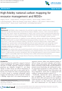 Cover page: High-fidelity national carbon mapping for resource management and REDD+