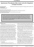 Cover page: Spontaneous Thrombosis of the Aortic Arch After Outpatient Urologic Procedure