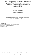 Cover page: An Exceptional Nation? American Political Values in Comparative Perspective