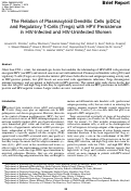 Cover page: The Relation of Plasmacytoid Dendritic Cells (pDCs) and Regulatory T-Cells (Tregs) with HPV Persistence in HIV-Infected and HIV-Uninfected Women