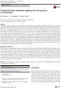 Cover page: Temperature alters multimodal signaling and mating success in an ectotherm