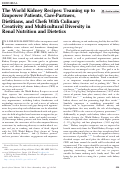Cover page: The World Kidney Recipes: Teaming up to Empower Patients, Care-Partners, Dietitians, and Chefs With Culinary Creativity and Multicultural Diversity in Renal Nutrition and Dietetics