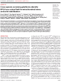 Cover page: Cross-species screening platforms identify EPS-8 as a critical link for mitochondrial stress and actin stabilization