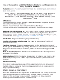 Cover page: Use of E-cigarettes and Other Tobacco Products and Progression to Daily Cigarette Smoking