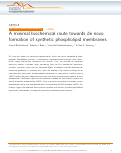 Cover page: A minimal biochemical route towards de novo formation of synthetic phospholipid membranes