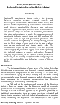 Cover page: How Green is Silicon Valley? Ecological Sustainability and the High-tech Industry