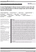 Cover page: A Novel Huntington's Disease Mouse Model to Assess the Role of Neuroinflammation on Disease Progression and to Develop Human Cell Therapies