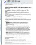 Cover page: Mechanisms linking childhood weight status to metabolic risk in adolescence