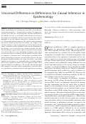 Cover page: Universal Difference-in-Differences for Causal Inference in Epidemiology.