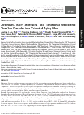 Cover page: Optimism, Daily Stressors, and Emotional Well-Being Over Two Decades in a Cohort of Aging Men.