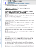 Cover page: Psychometric properties of the Parent Eating Disorder Examination Questionnaire.