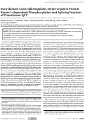Cover page: Intra-domain Cross-talk Regulates Serine-arginine Protein Kinase 1-dependent Phosphorylation and Splicing Function of Transformer 2β1*