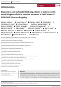 Cover page: Diagnostic and molecular testing patterns in patients with newly diagnosed acute myeloid leukemia in the Connect® MDS/AML Disease Registry