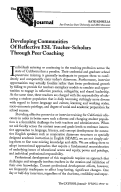 Cover page: Developing Communities of Reflective ESL Teacher-Scholars Through Peer Coaching