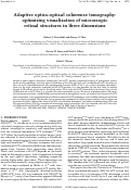 Cover page: Adaptive optics-optical coherence tomography: optimizing visualization of microscopic retinal structures in three dimensions.