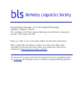 Cover page: Incorporating Grassman's Law into Sanskrit Phonology