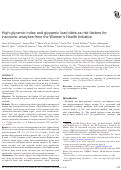 Cover page: High glycemic index and glycemic load diets as risk factors for insomnia: analyses from the Women’s Health Initiative