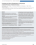 Cover page: Predicting the Risk of Readmission in Pneumonia. A Systematic Review of Model Performance.