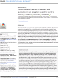 Cover page: Dissociable influences of reward and punishment on adaptive cognitive control.