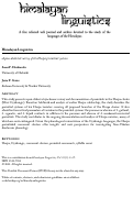 Cover page: A pan-dialectal survey of the Horpa preinitial systems