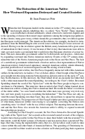 Cover page: The Extraction of the American Native: How Westward Expansion Destroyed and Created Societies