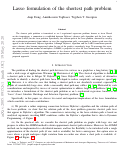 Cover page: Lasso formulation of the shortest path problem