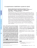 Cover page: A COMPREHENSIVE CLASSIFICATION SYSTEM FOR LIPIDS