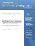 Cover page of Community Water Systems: Role in premise plumbing solutions